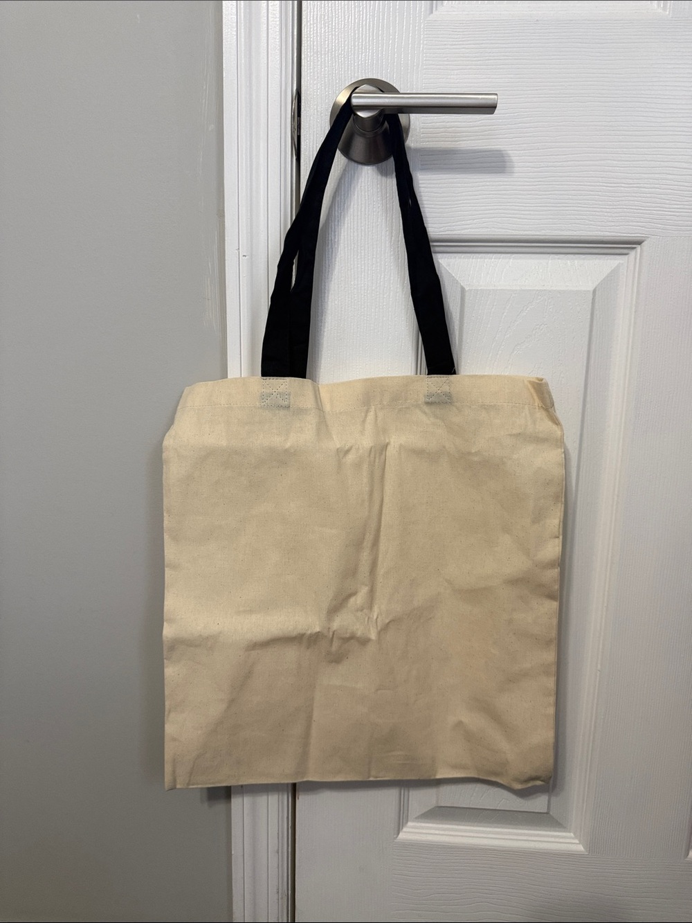 Port Authority Natural Canvas Tote with Black Handles